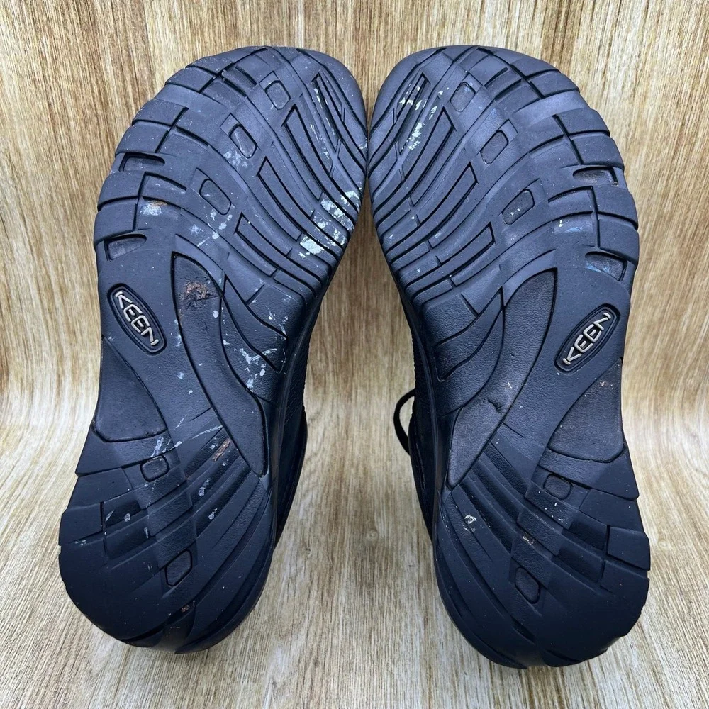 Keen Austin Walking Shoes Men's Size 12 Black Leather Lace Up Casual 1002990